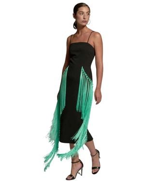 Moskada Grünes fransen midi kleid