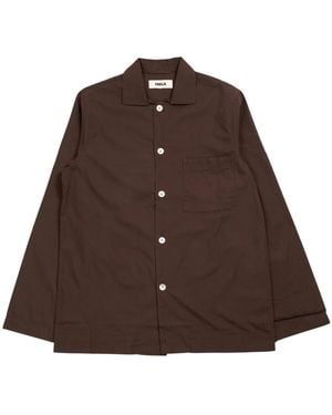 Tekla Camisa De Popelina De Manga Larga En Café, Mujer, Talla - Marrón