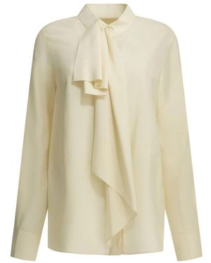Givenchy Overhemden ,Zijden Strik Detail Blouse - Naturel