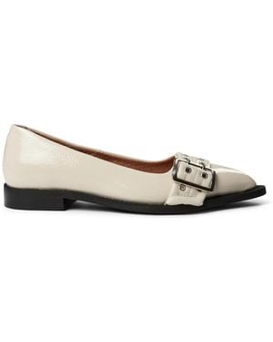 Pavement Ballerina-Schuhe Aus Lackleder - Natur