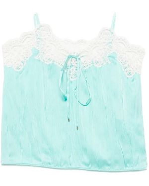 Chloé Seiden-Top Mit Spitze - Blau