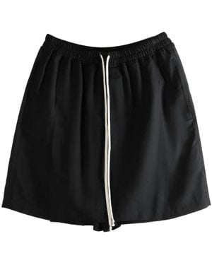 Rick Owens Korte Broeken ,Zwart ,Wol Kilt Shorts