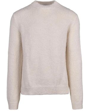 Jil Sander Truien & Vesten ,Wit ,Wol Maglione Girocollo - Grijs
