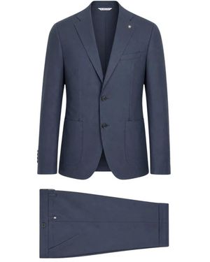 Manuel Ritz Single Breasted Suits - Blue