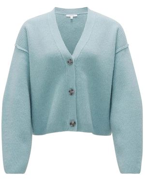 Opus Kort Geribbeld Vest - Blauw