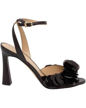 Michael Kors Schoenen ,Bruin ,Pailletten Loretta Pailletten Sandal - Zwart