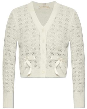 LoveShackFancy Truien & Vesten ,Wol Lilly Cardigan - Wit