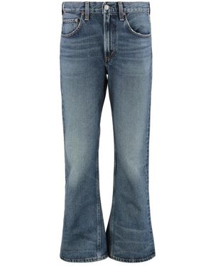 Agolde Jeans ,Blauw ,Katoen Mid Rise Kick Boot Ankle