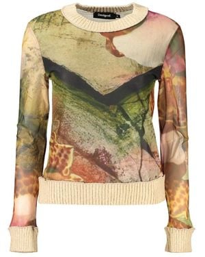 Desigual Tops ,Veelkleurig ,Orchid Sleeve Sweater - Groen