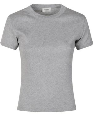 Saint Laurent Cassandre T-Shirt - Grau