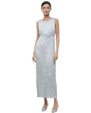STAUD Kleedjes ,Grijs ,Mizu Dress Plisse - Blauw