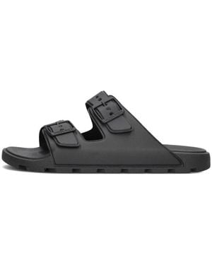 Woolrich Minimalistische Zwei-Band-Sandale Für Männer - Schwarz