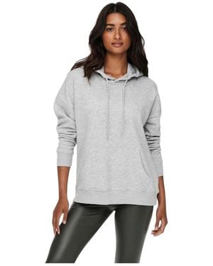 ONLY W Feel Life Hood Sweat - Grijs