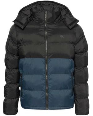 Calvin Klein Kapuzenjacke Aus Polyamid Mit Reißverschluss Und Vordertaschen - Schwarz