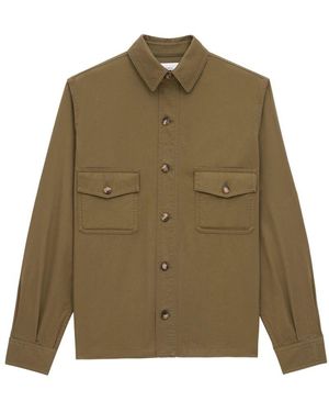 Saint Laurent Grünes Hemd Mit Knöpfen Und Taschen