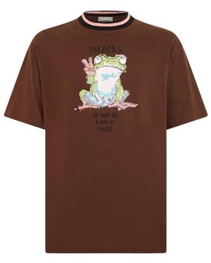 Iceberg Tops ,Bruin ,Katoen Grafisch T-Shirt