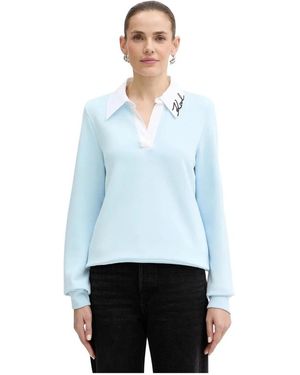 KARL LAGERFELD V-Neck Knitwear - Bleu