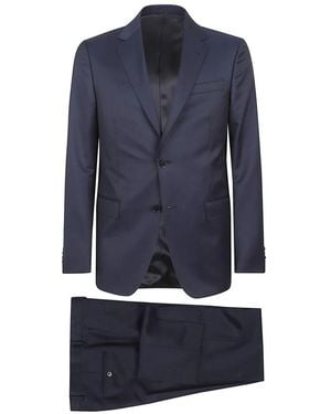 ZEGNA Single Breasted Suits - Bleu