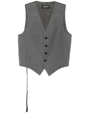Ann Demeulemeester Grijze Pinstripe V-Hals Mouwloos Buitenkleding - Grijs