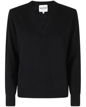 Kujten Lita V-Neck Sweater - Zwart