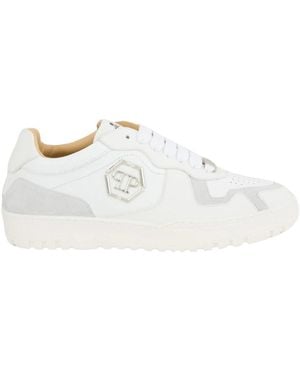 Philipp Plein Leder lo-top sneakers in weiß