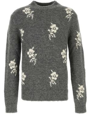 Jil Sander Gebreide Trui Met Ronde Hals - Grijs