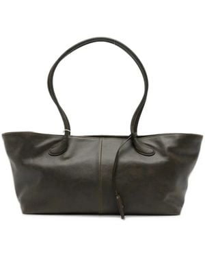 Low Classic Tassen ,Bruin ,Leer Haricot Mini Tas - Zwart
