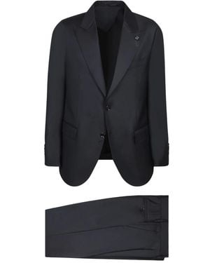 Lardini Wollstoffanzug Mit Doppeltem - Schwarz
