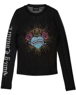 Juicy Couture Top De Manga Larga Negro Sacred Virgo, Mujer, Talla