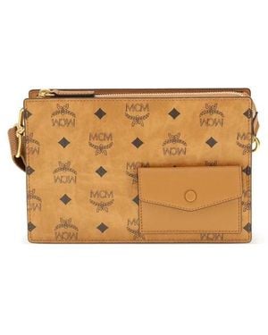 MCM Canvas-Schultertasche Mit Visetos-Druck - Natur