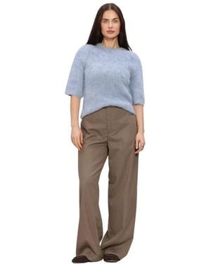 Second Female Truien & Vesten ,Blauw ,Karla Knit Ss O-Neck