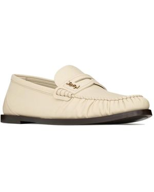 Saint Laurent Schoenen ,Leer Laurent Loafers - Wit