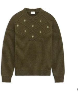 Drole de Monsieur Round-Neck Knitwear - Green