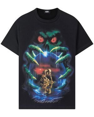 Gcds Tops ,Zwart ,Stretch Jersey T-Shirt