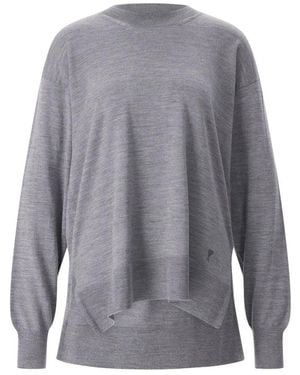 Ami Paris Pullover Mit Wolle Und Seide - Grau
