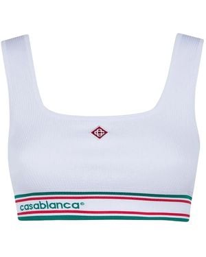 CASABLANCA Geripptes, Gestreiftes Top - Weiß