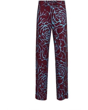 Dries Van Noten Straight Trousers - Purple