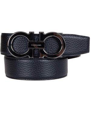 Ferragamo Reversible Gancini Leather Belt - Zwart