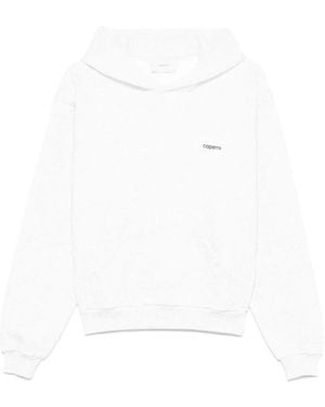 Coperni Hoodies & Sweatvesten ,Grijs ,Katoen Grijze Hoodie Met Hoorn Detail - Wit