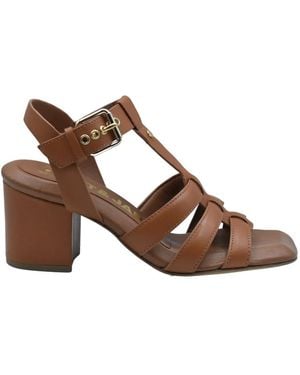 Janet & Janet High Heel Sandals - Brown