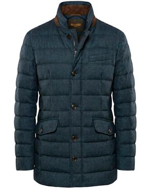 Moorer Jassen ,Blauw ,Wol Elegante Gewatteerde Winterjas