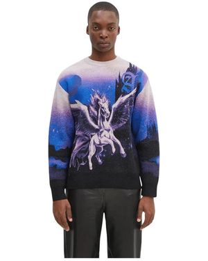 Aries Round-Neck Knitwear - Azul