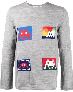 Comme des Garçons Round-Neck Knitwear - Grey