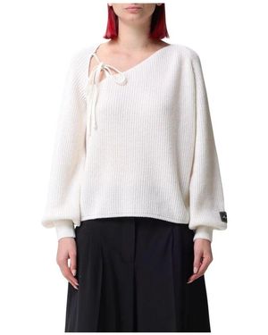 MSGM Luxuriöser Fuchsia Strickpullover - Weiß