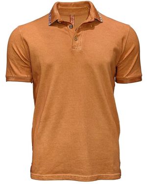 Bob Tops ,Oranje ,Katoen Rustieke Katoenen Polo Shirt - Bruin