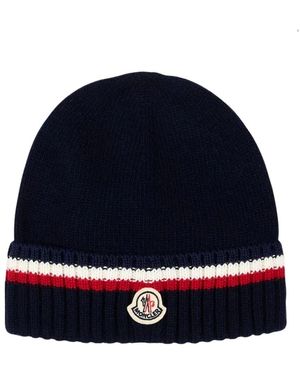 Moncler Accessoires ,Veelkleurig ,Beanies - Blauw