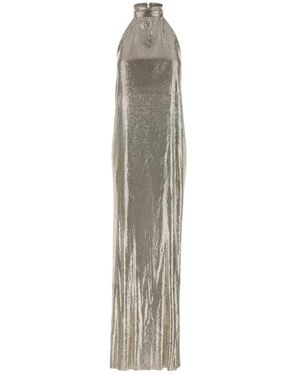 Stella McCartney Kleedjes ,Grijs ,Chainmail Avondjurk Met Bontrand