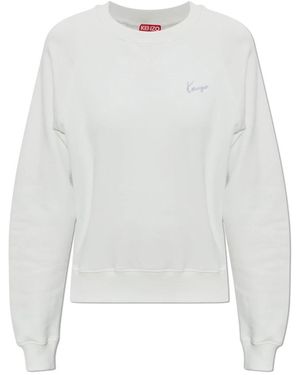 KENZO Hoodies & Sweatvesten ,Wit ,Katoen Logo Sweatshirt