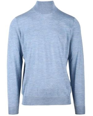 FILIPPO DE LAURENTIIS Truien & Vesten ,Blauw ,Wol Ciclista Turtleneck