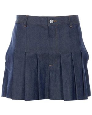 A.P.C. Rokken ,Blauw ,Katoen Mini Geplooide Rok
